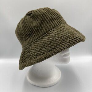 VTG 90’s New York Hat & Cap Co. Velvet Bucket Hat Green Corduroy Made Is USA